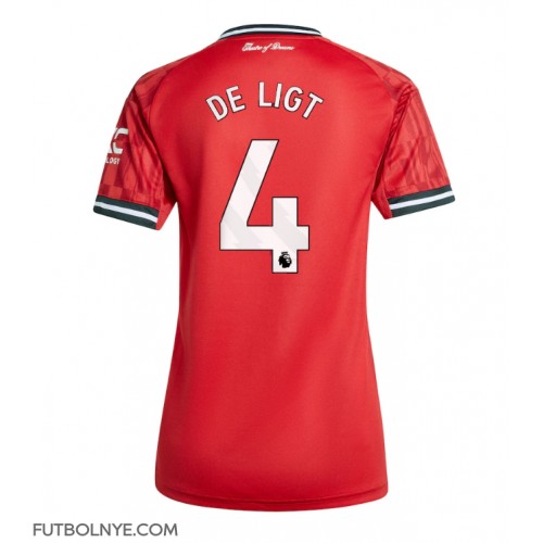 Camiseta Manchester United Matthijs de Ligt #4 Primera Equipación para mujer 2025-26 manga corta